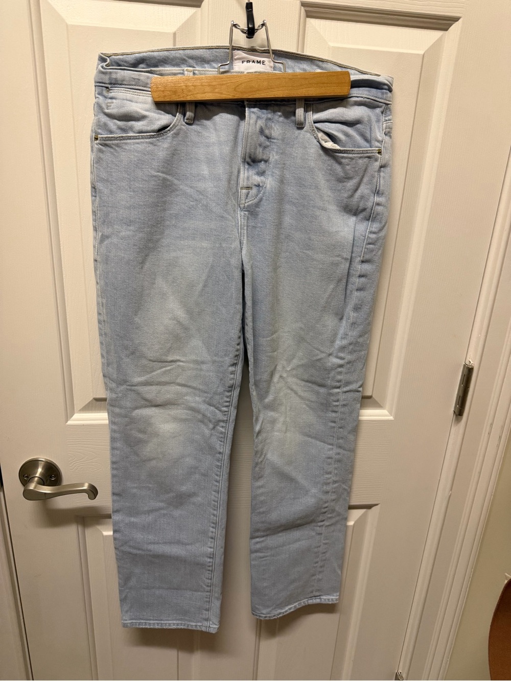 Frame Denim Light Wash Straight Leg Jeans